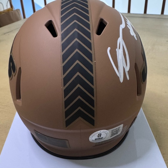 Sauce Gardner NY Jets Salute to service Autographed Mini Helmet - Picture 4 of 6